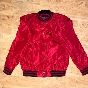 Red bomber jacket